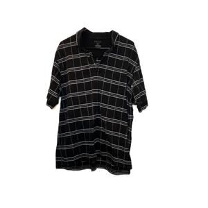 Izod Golf Polo Men's Black Plaid - XL